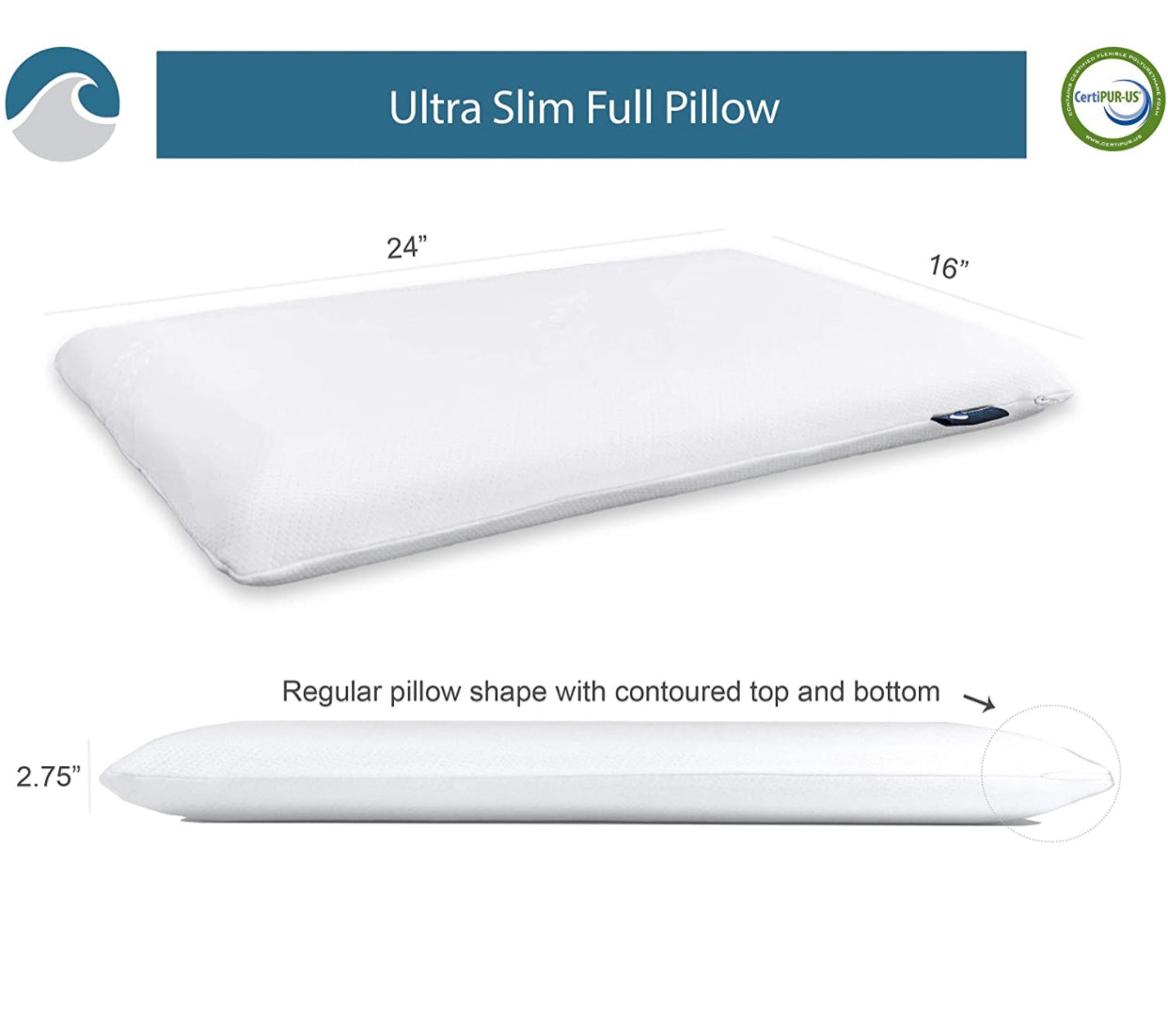 SLIMLINE SIMULATED LATEX PILLOW